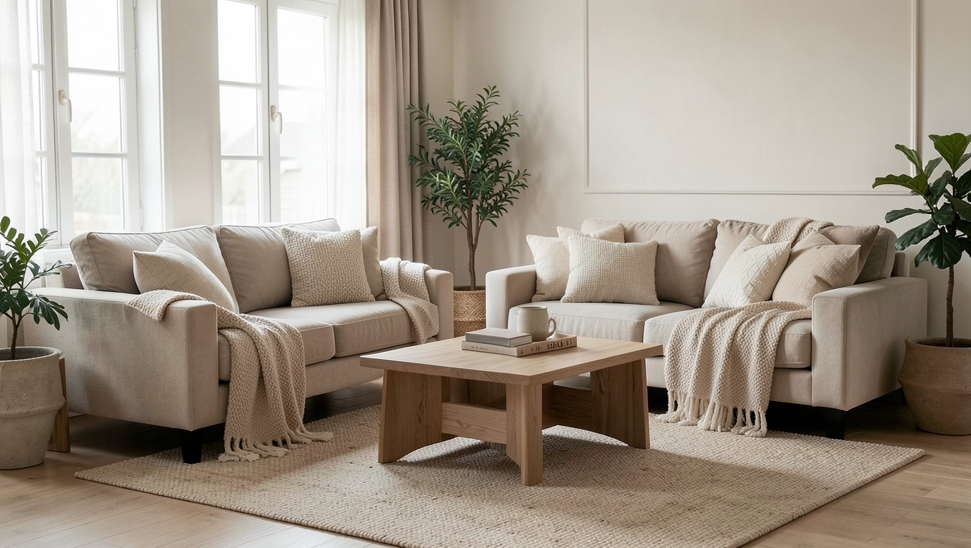 beżowy salon aranżacje