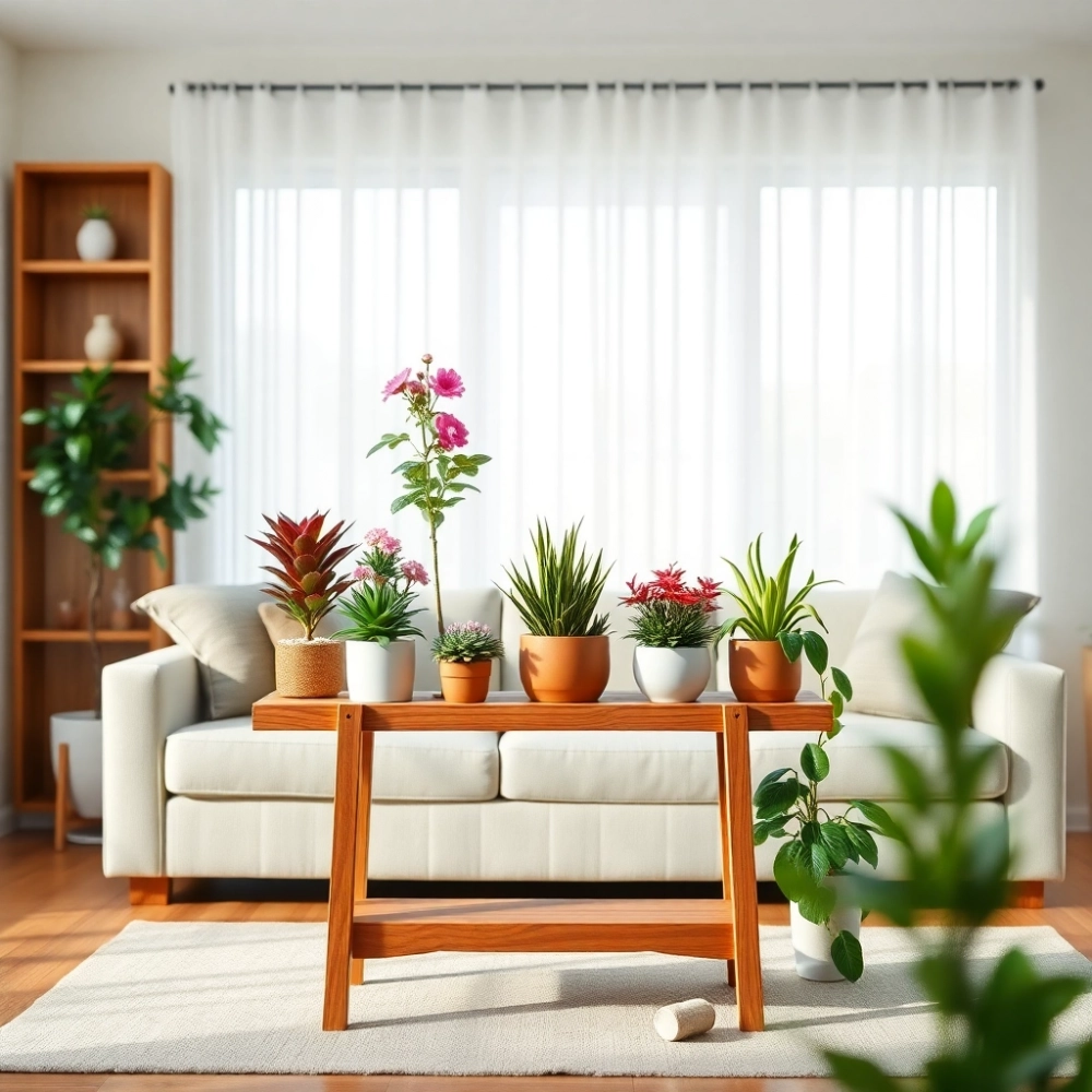 Drewniany Stojak Na Kwiaty Do Salonu