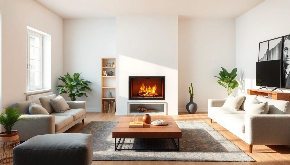 Jaki kominek do salonu 50m2