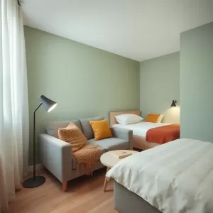 Mały salon z sypialnią