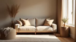 Salon beżowo brązowy jakie dodatki